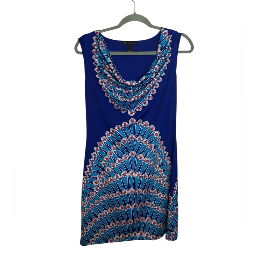 Inc. International Concepts Peacock Drape Neck Dress